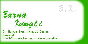 barna kungli business card